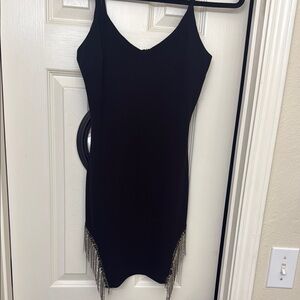 Black Spaghetti Strap Mini Dress for Cocktail